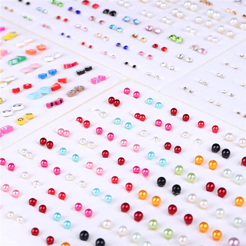 Набор серег-гвоздиков с кристаллами для девочек и детей ювелирные изделия