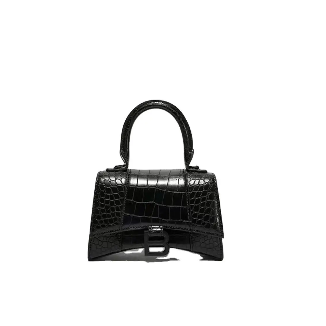 

Hourglass bag 2020 new white crocodile hourglass bag B female bag single slung handbag