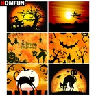 Алмазный Узор HOMFUN 5D страз, рукоделие, алмазная вышивка сделай сам, вышивка крестиком Хэллоуин, черная кошка, алмазная вышивка