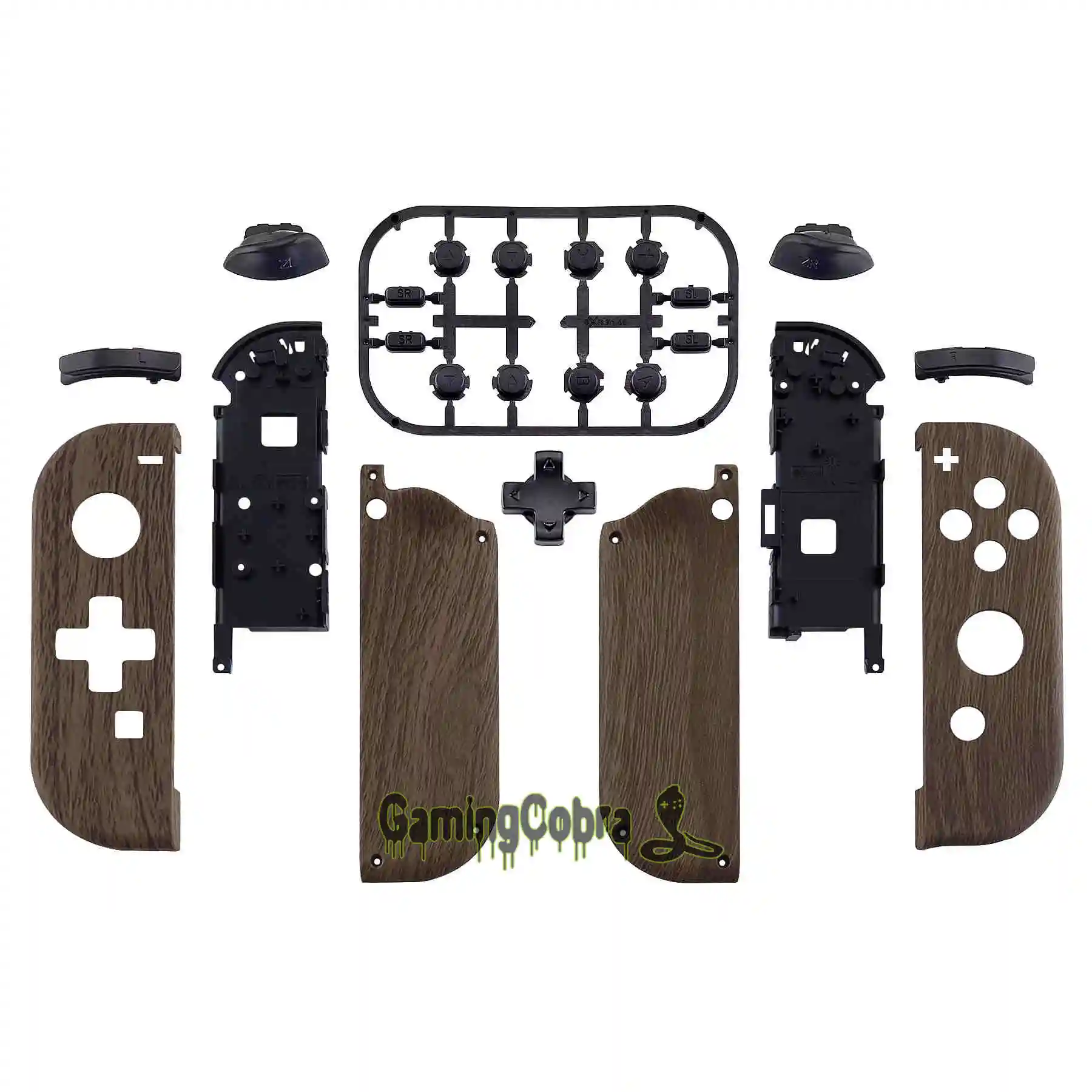 Wood Grain Пользовательский корпус контроллера(версия D-Pad) с полным набором кнопок DIY Замена оболочки чехол для nintendo Switch Joy-Con - Цвет: Wood Grain