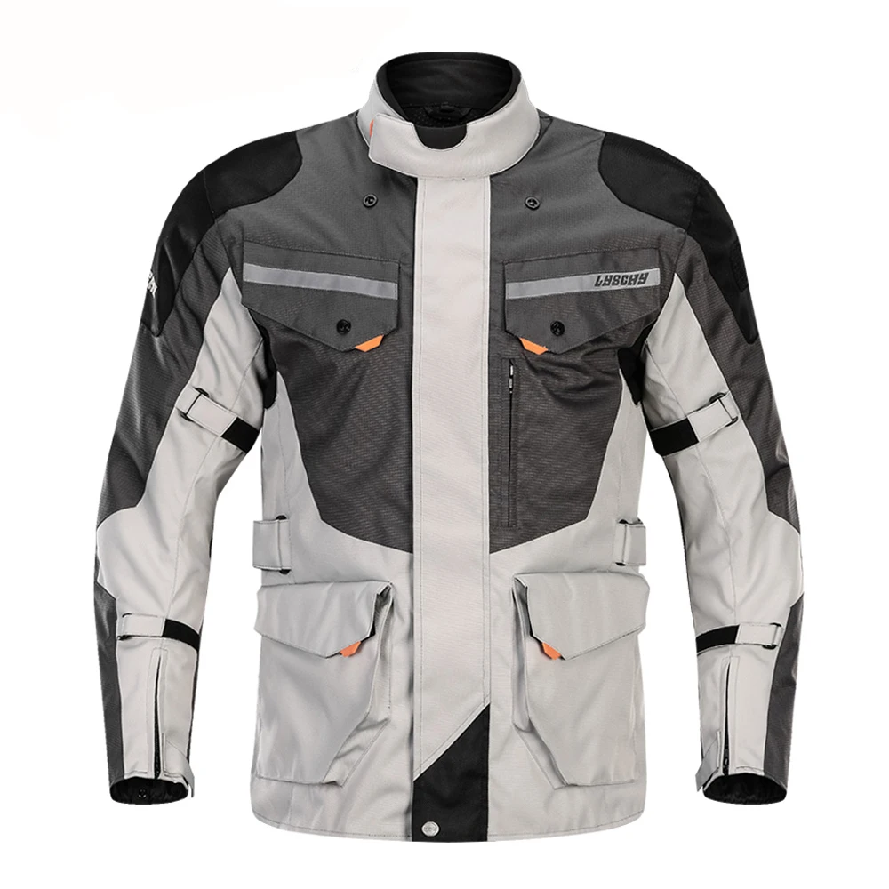 903-Grey Jacket LYSCHY мотоциклетная куртка водонепроницаемая Мужская мотоциклетная куртка для мотокросса мотоциклетная куртка для верховой езды дышащая защита для четырех сезонов - Цвет: 903-Grey Jacket