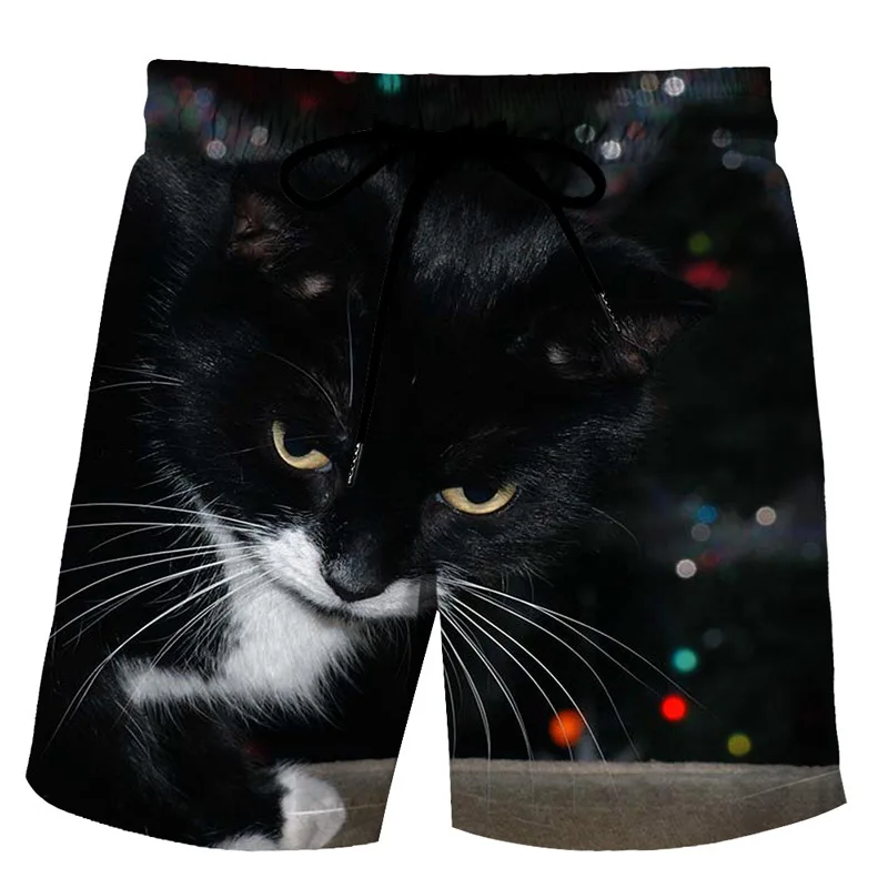 

USA Size Animal Cute Funny Cat 3D Printing Summer Hawaiian Beach Casual Fashion Loose Plus Size Men's Shirt Custom Shirt