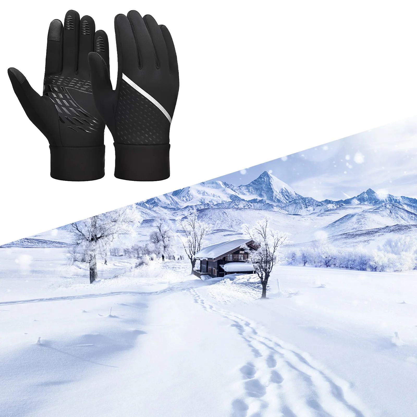 

Тактильные перчатки, теплые перчатки для езды на велосипеде, мотоцикле, лыжах, пеших прогулок, с накладками для сенсорных экранов