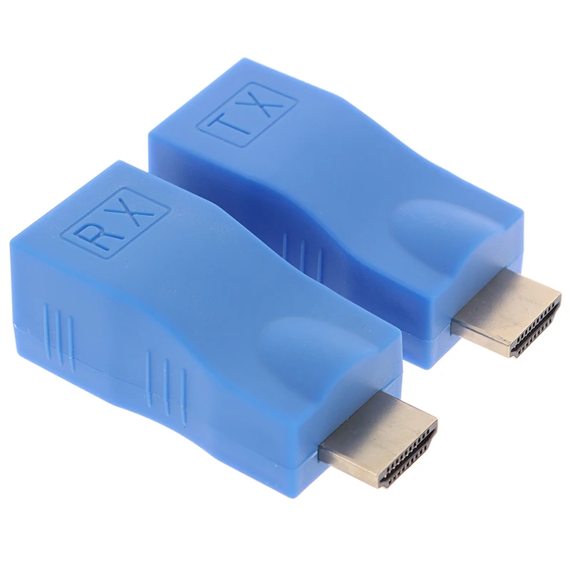 2 шт. 1080P HDMI удлинитель для RJ45 через Cat 6 сетевой LAN Ethernet адаптер синий | Электроника