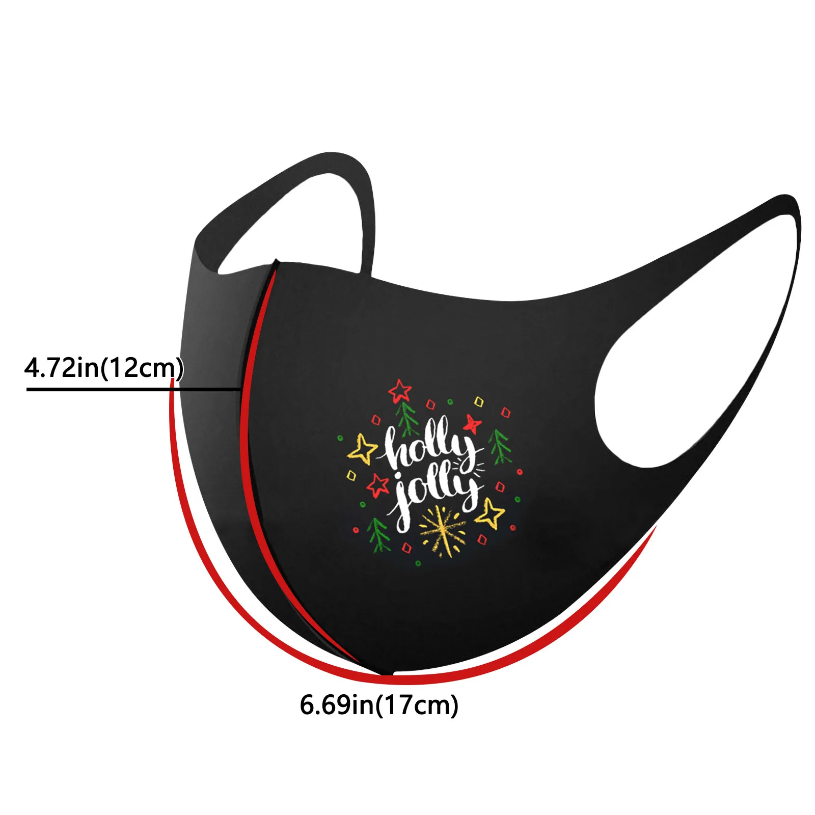 

Christmas cloth printed ice silk adult sunscreen washable non disposable adjustable holiday mask for men and women