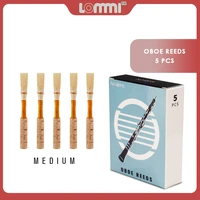lommi 5pcs oboe reeds handmade bulrush cork base medium strength woodwind parts accessories individual pack with tube