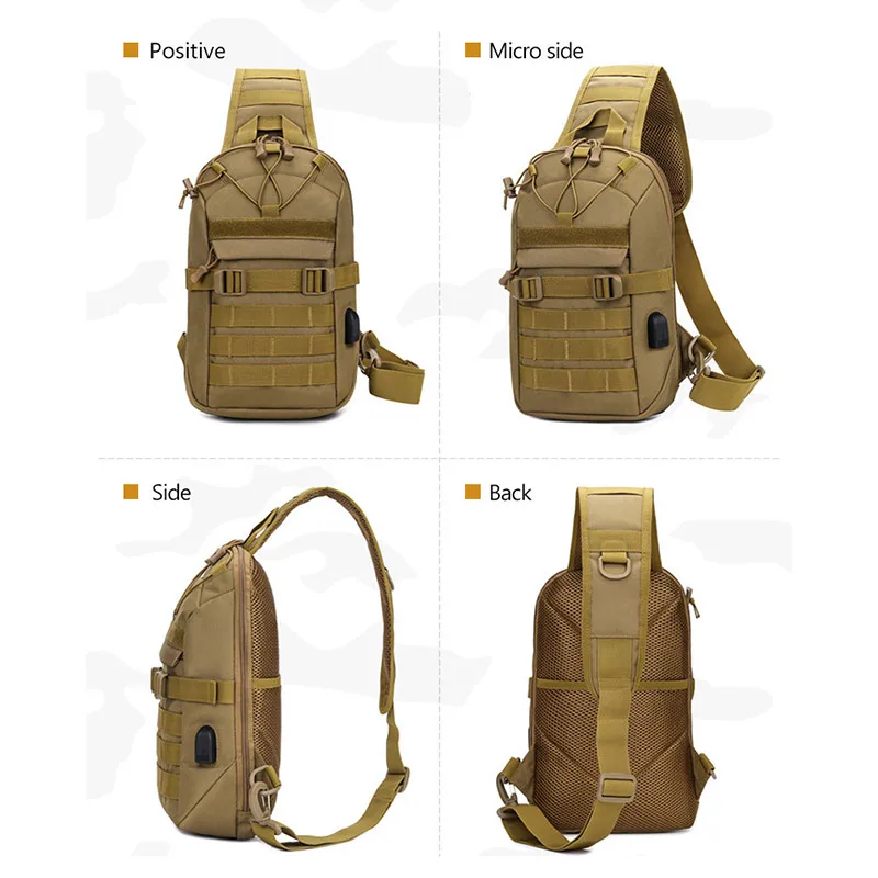 Tactical Sling Bag Molle EDC Military Hiking Backpack Shoulder One Strap Small Camping Sport Outdoor Rover Chest Pack Unisex | Спорт и