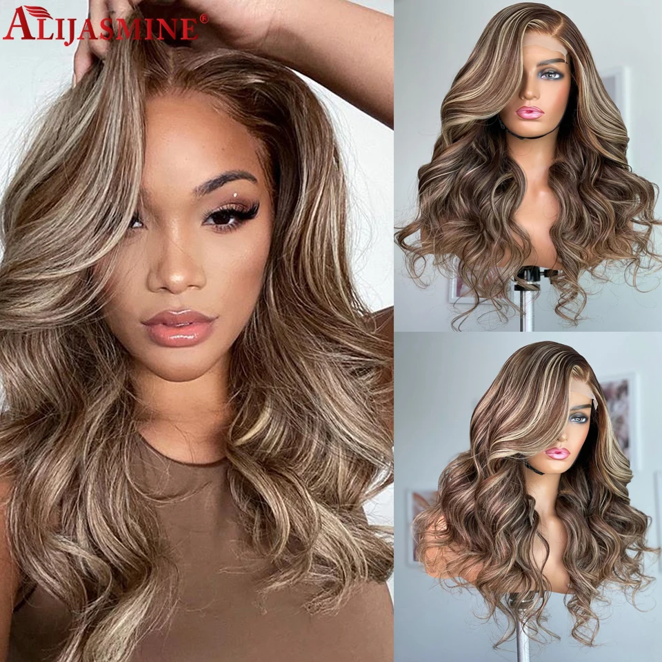 

Body Wave Highlight Wig Human Hair Brazilian Honey Blonde Human Hair Lace Frontal Wigs For Women 613 Blonde HD Lace Frontal Wig