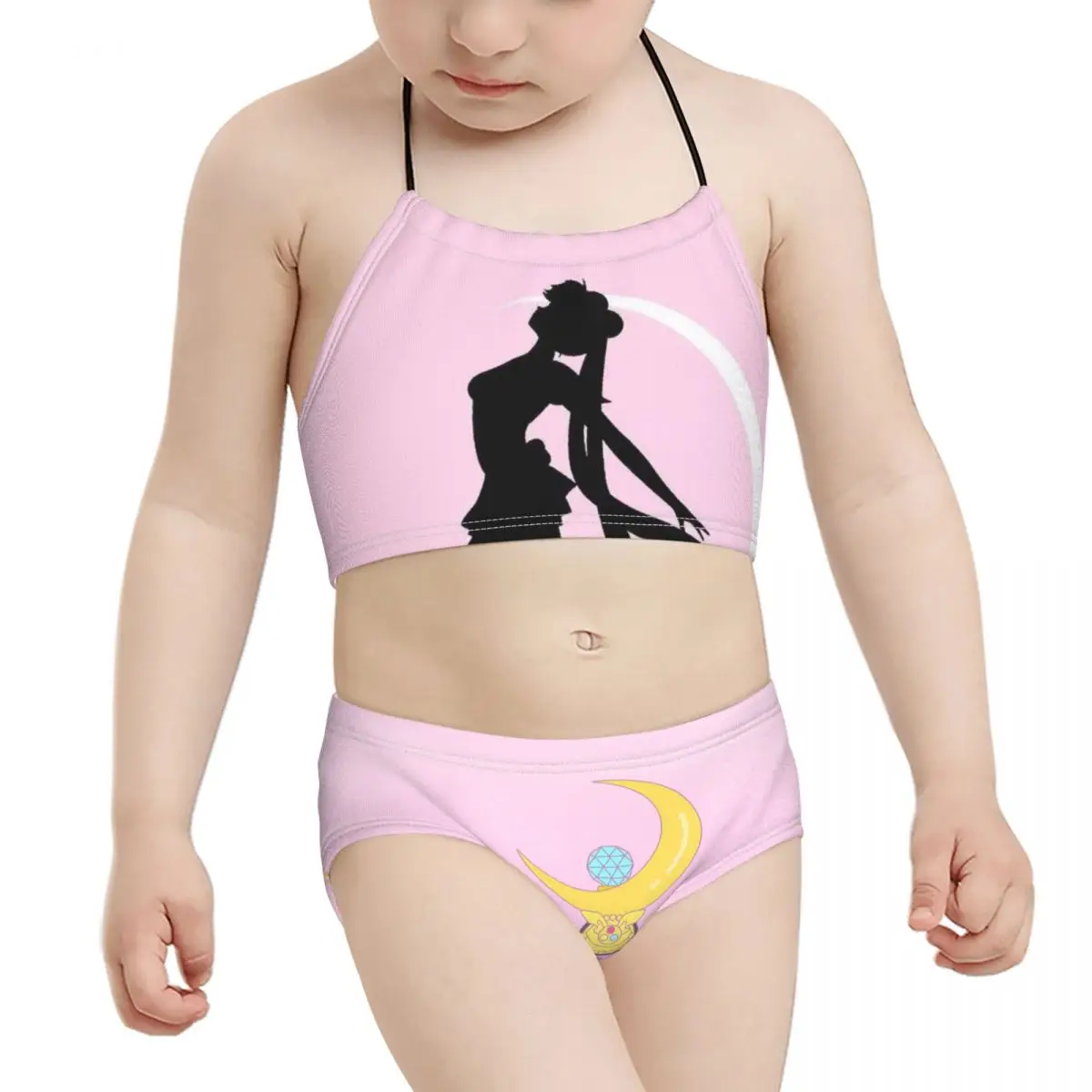Japanese Anime Kids Beach Wear for Girls Children Print Pink Sailor Princess Biquini 2021 Wholesale Brand Baby Girl SwimSuit |