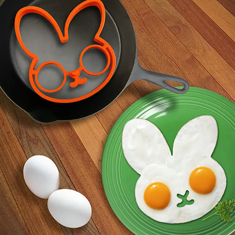 

Cute rabbit Egg mold Silicone rabbit omelette White rabbit fried egg mold pancake egg boiler
