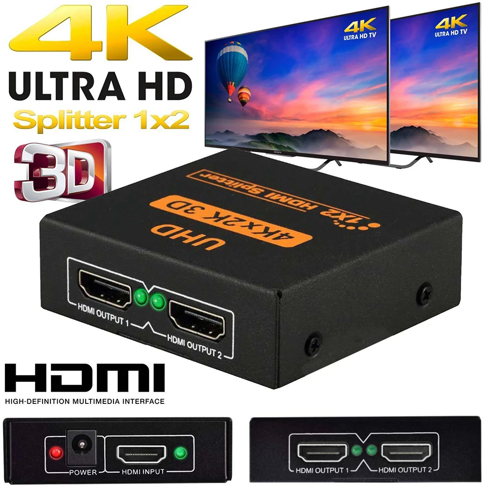 Разветвитель HDMI 4K 1X2 1 вход 2 выхода HDMI-переключатель 3D HD разветвитель порта