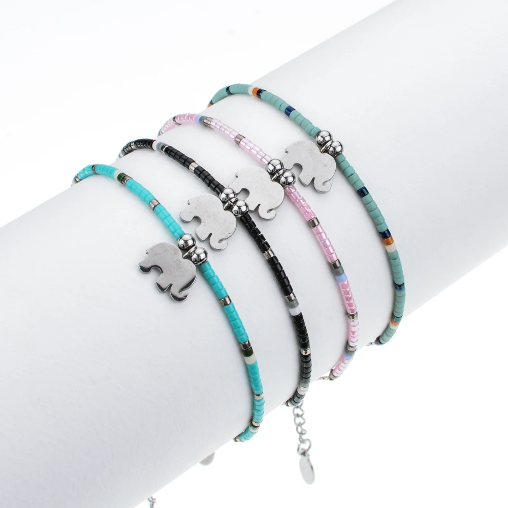 Изысканный браслет из нержавеющей стали женский с подвесками семян модные