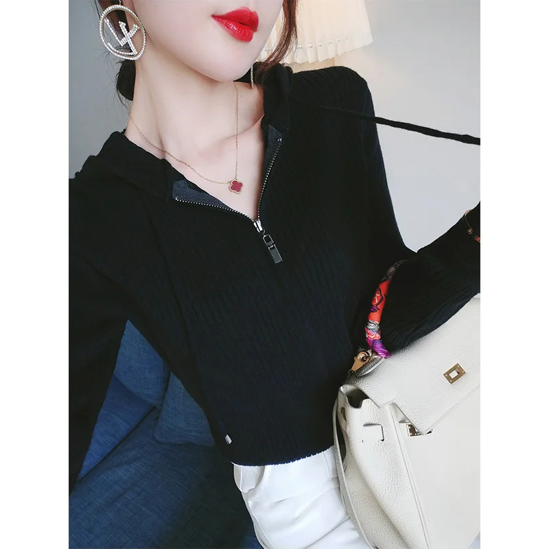 Новинка 2021 Ранняя осень Топ с капюшоном в минималистичном дизайне нишевый