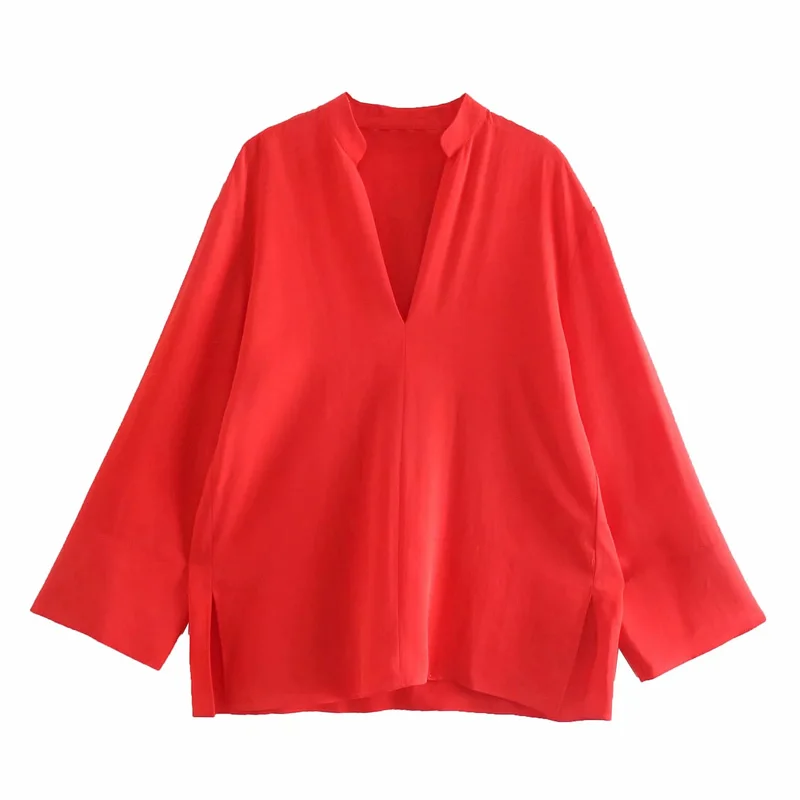 

Женская винтажная рубашка с длинным рукавом, свободного покроя