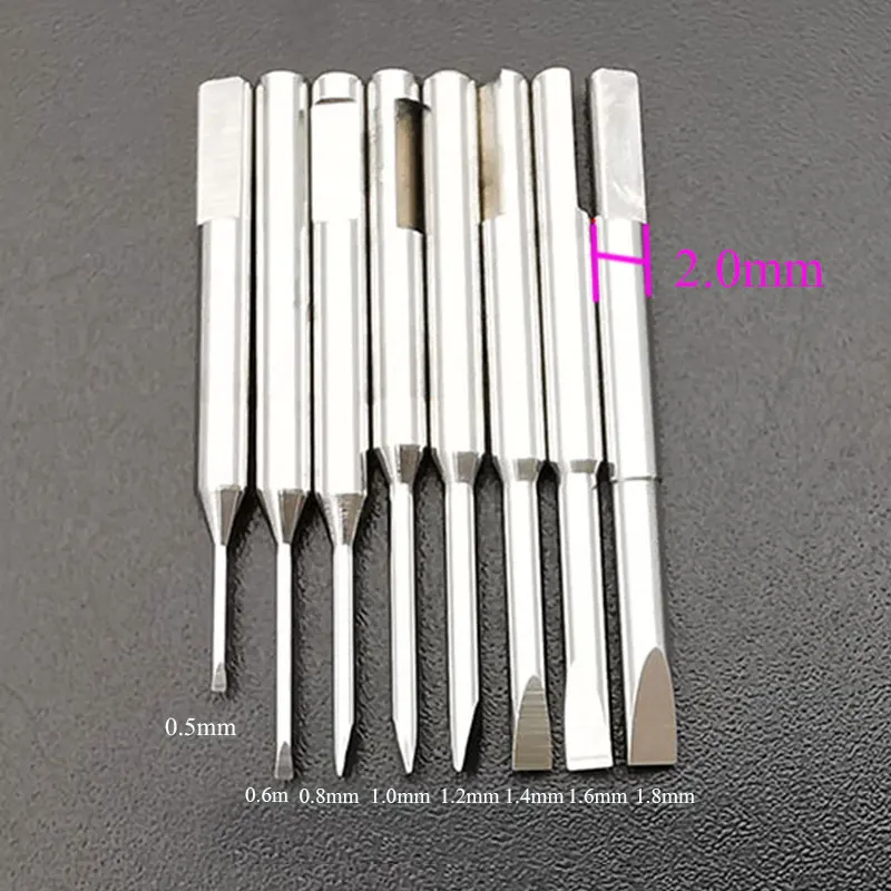 

Spare Slotted Blades For Slot Type Screwdrivers 0.5mm /0.8mm / 1.0mm /1.4mm 1.8mm, Watch Tools