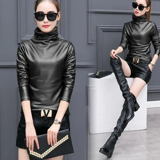 Женская элегантная рубашка в стиле &quotЛолита&quot с высоким воротом и длинным