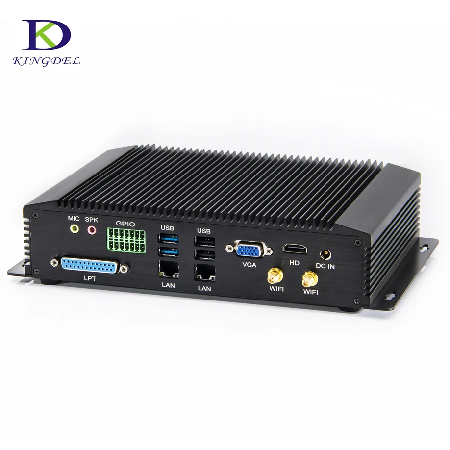 Безвентиляторный мини-ПК Inte 4 ядра i5 8350U 7200U 6 * RS232/422/485 8 USB 2 LAN HDMI VGA GPIO SP2 LPT DDR4 Windows 10