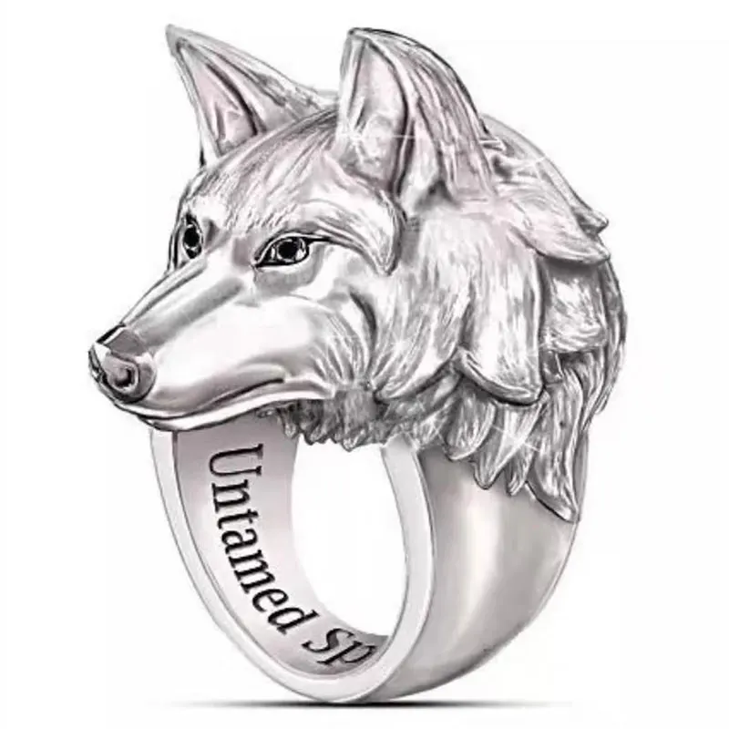 

Domineering Vintage Wolf Men's Ring Gotheic Punk Animal Finger Metal Rings for Men Statement Party Jewelry Gifts Dropshipping
