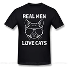 Забавная Красная футболка 6xl, Милая футболка с графическим принтом, для мужчин, для влюбленных и кошек, модная мужская футболка с коротким рукавом из 100 хлопка