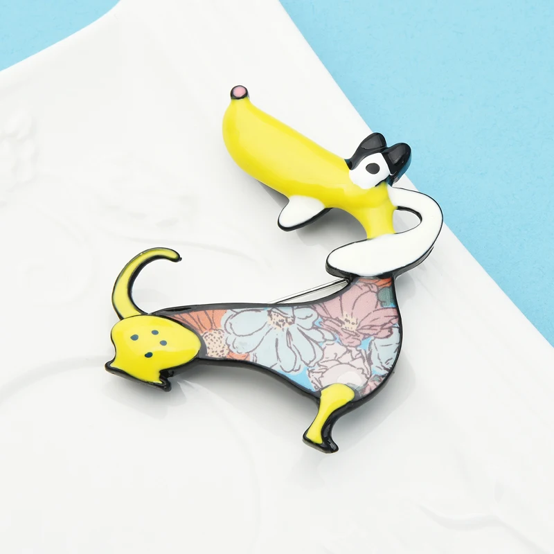 Wuli &amp bby броши в форме собаки Женская эмалированная брошь с большими ушками