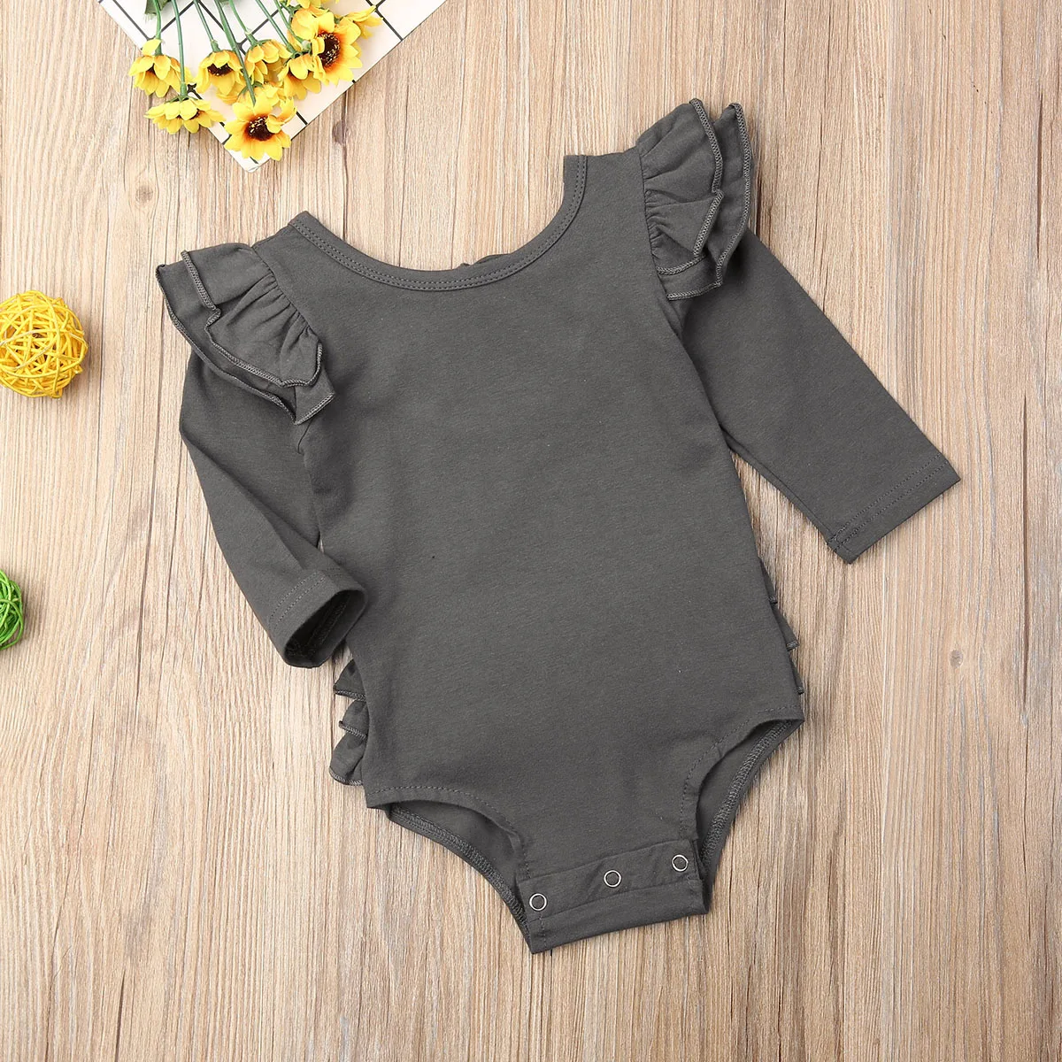 PUDCOCO Newborn Baby Girl Long Sleeve Ruffle Romper Jumpsuit Overall Clothes Set 0-18M Support wholesale