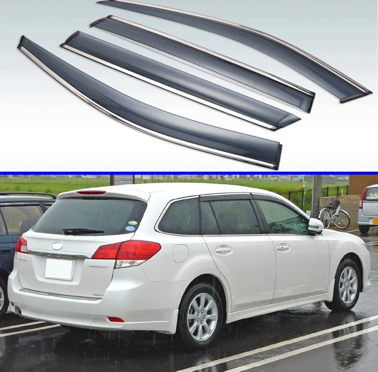 

Пластиковый Наружный козырек для хэтчбека Subaru Legacy пятого поколения 2010-2015, вентиляционные оттенки, защита от солнца, дождя, 4 шт.