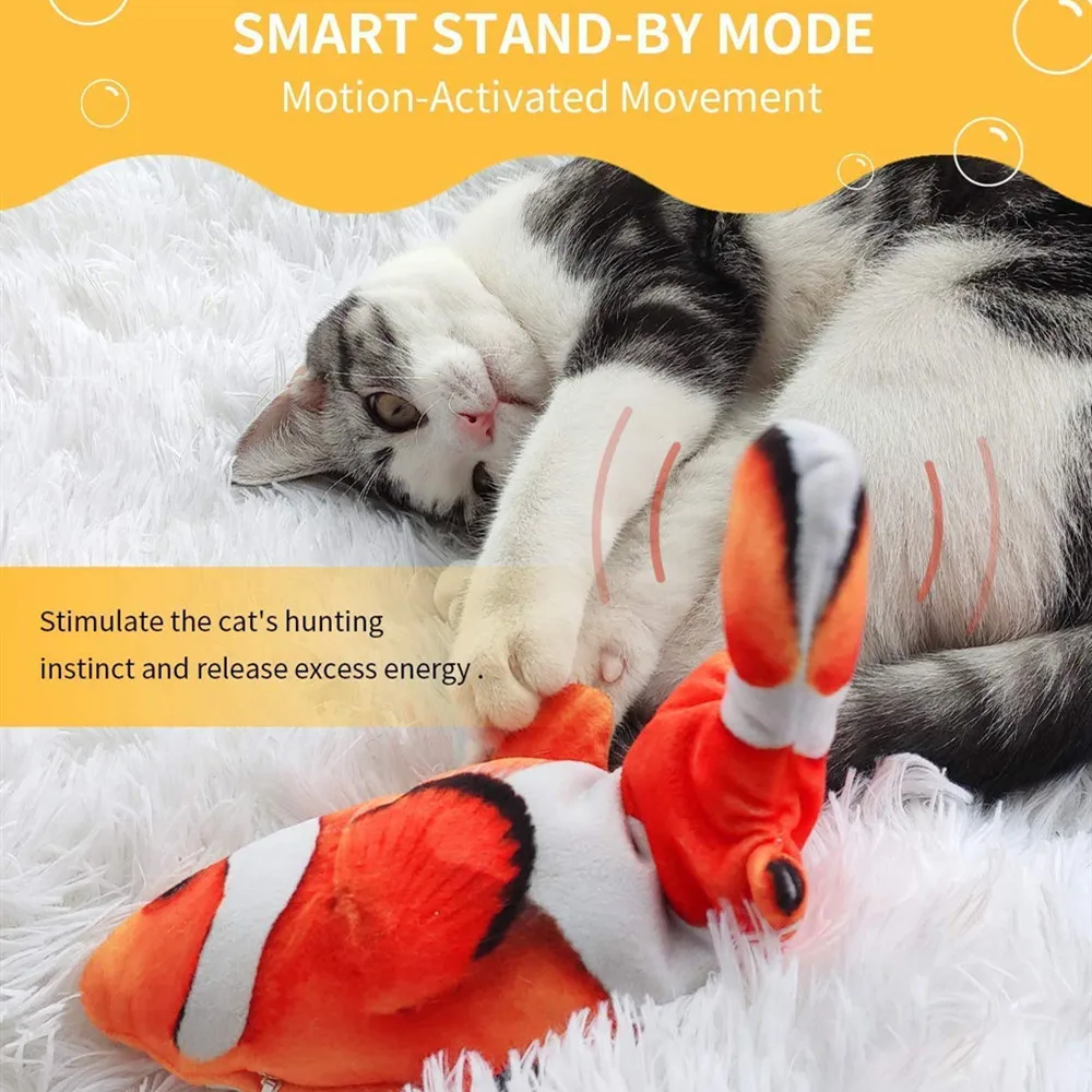 

Electric Floppy Fish Cat Toys Interactive Catnip Automatic Flopping Rechargeable Realistic Fish Moving Pet Product for Cats Chew