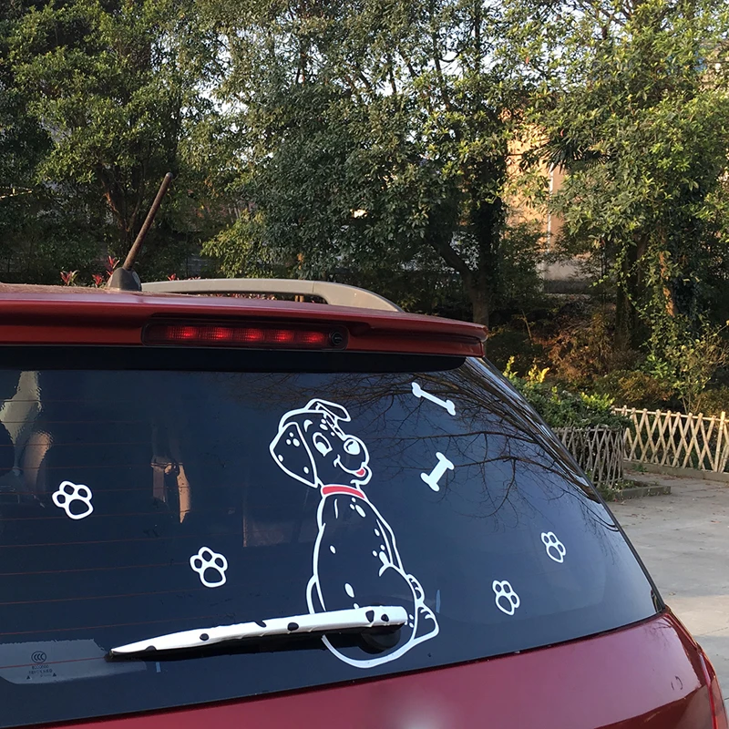 Автомобильный мультяшный стикер для украшения милый щенок собака автомобиль