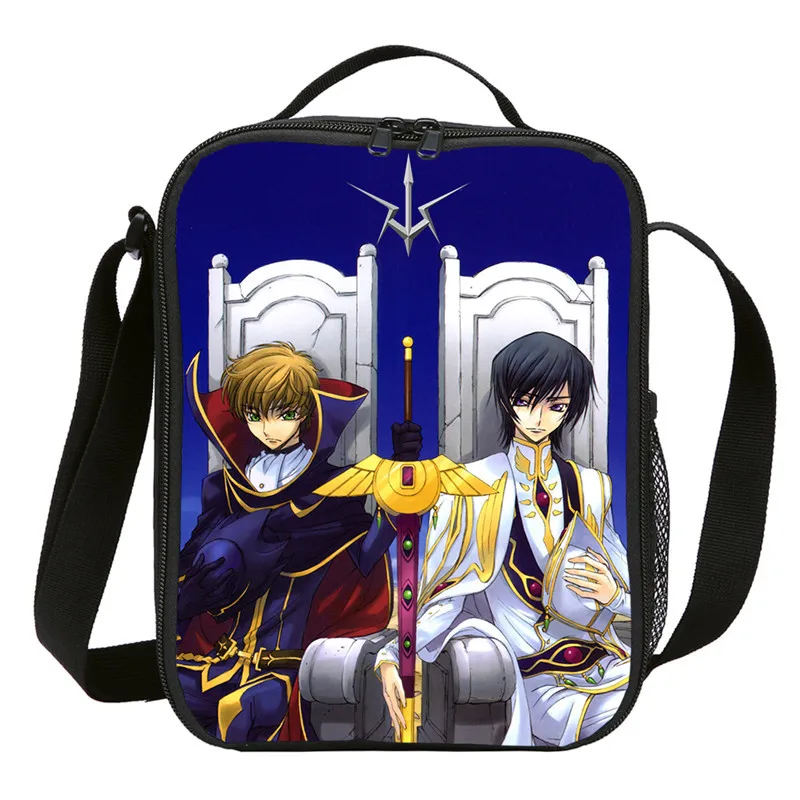 

Mini Lunch Bags Kids Boys Girls Cool Anime Code Geass Letter Printed Bag Insulated Thermal Picnic Lunchbox Handbags Sac A Main
