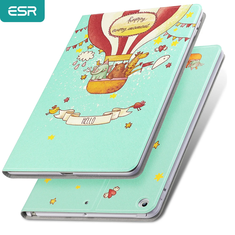 

ESR iPad Cover For iPad Air 4 2020/iPad 8th/iPad 9.7''/iPro 10.5''/Mini 4/Air/7th Gen Case Cartoon illustration Stand Cover Case