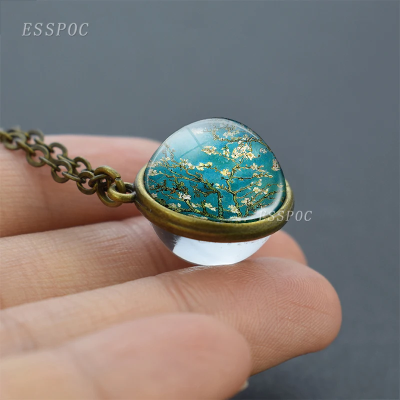 Винтажное ожерелье с цветами Ван Гога известное Подсолнух Ирис Климт древо жизни