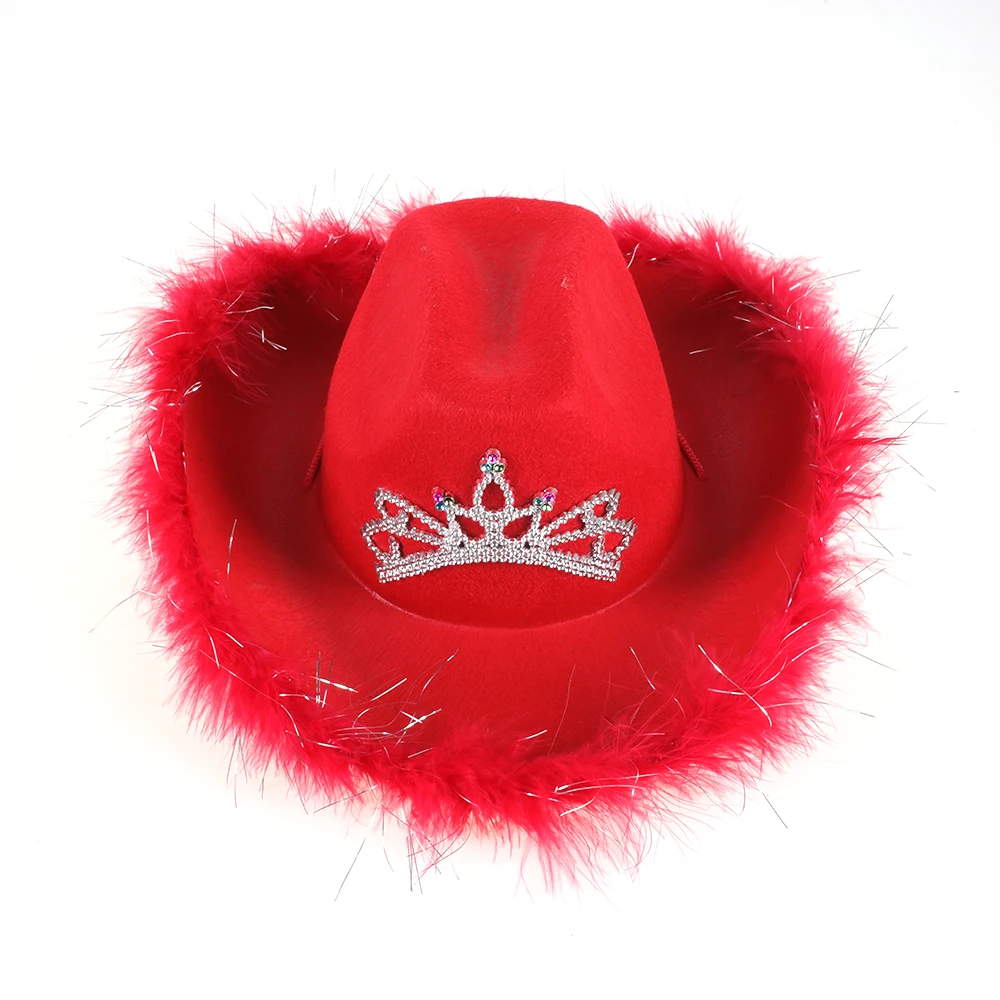 Новые Красные лоферы с мехом тиара ковбойская шляпа для женщин обувь девочек в