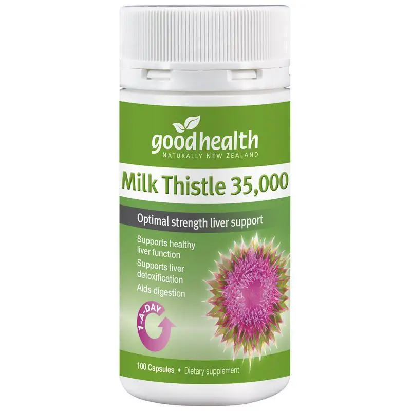 

Good Health Milk Thistle 35000mg 100capsule Liver Cleansing Detoxification Antioxidant Supplements Indigestion Bloating Cramping