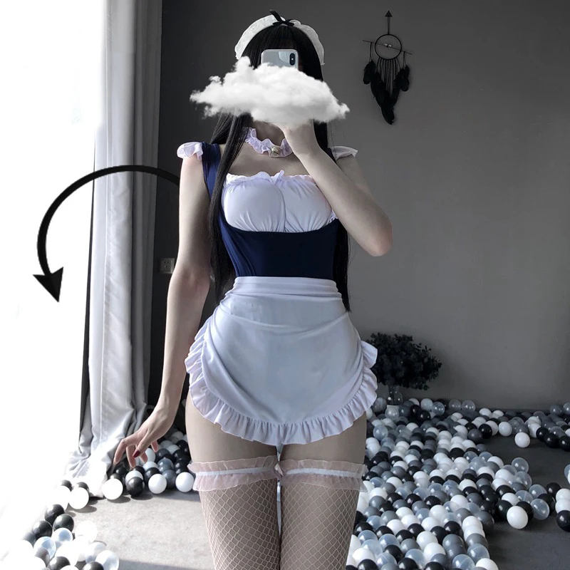 

Sexy Maid Costumes Women Kawaii Underwear Backless Low Chest Bodysuit Lace Apron Erotic Lingerie Sm Porno Outfit