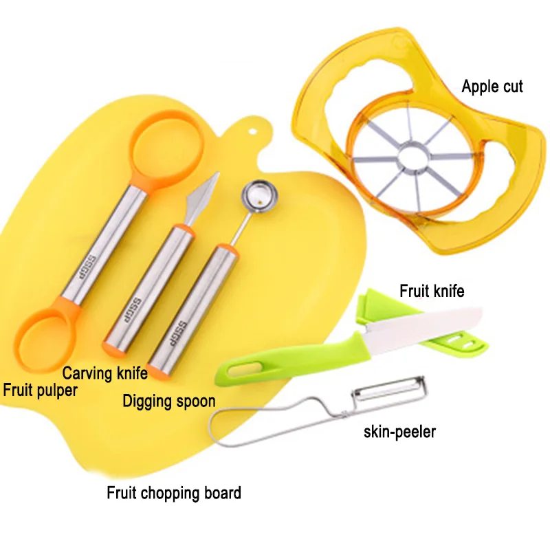 

7 Pcs Fruit Tools Sets 304 Stainless Steel Cutter Kitchen Utensils Baking Thickening Multi-function 777