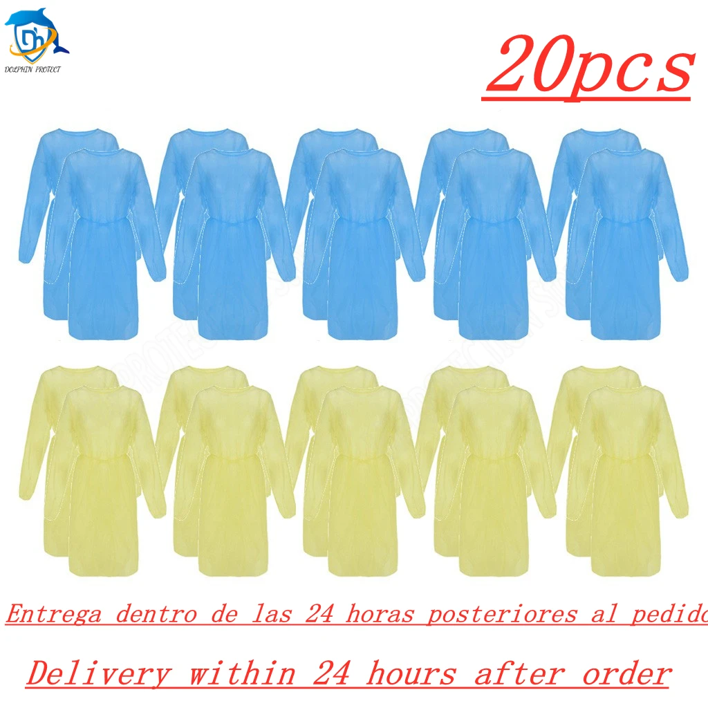 20 шт одноразовые защитные комбинезоны нетканый материал изоляции Костюмы