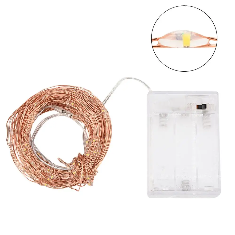 Светодиодная гирлянда 2 м 3 5 медная проволока многоцветная домашний Декор