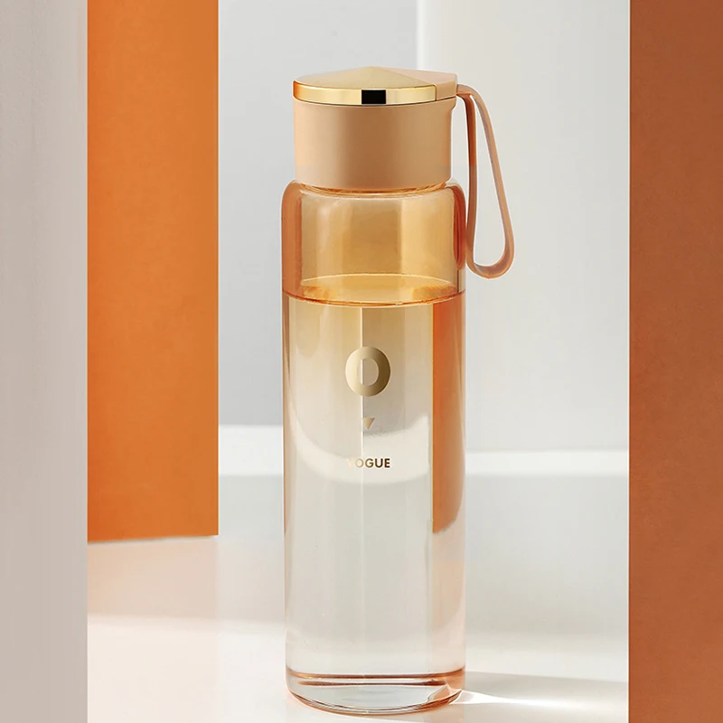 400 мл стеклянная бутылка для воды с градиентом Цвет веревкой милые модные