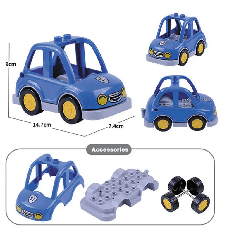 

Duploed Building Blocks Children Toys Big Size Brick Building Blocks Toys DIY Cartoon Car Model CompatibleToys Gifts