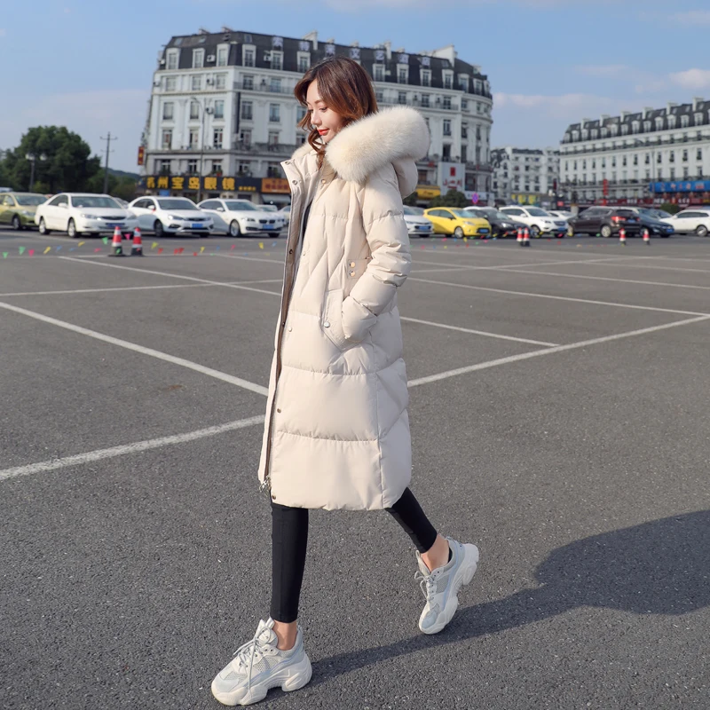 

down jacket female winter 2020 thickening in heavy hair get long han edition cultivate morality white duck down jacket