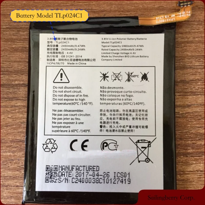 Аккумулятор подходит для Alcatel TCL Mobile с моделью батареи TLP024C1 TCL520 580 | Мобильные