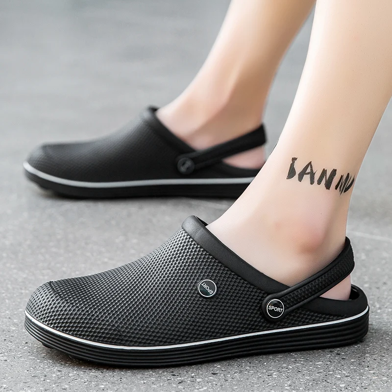 

Сандалии мужские для сада и пешего туризма, Нескользящие, ПВХ, пляжная обувь, клоги, летние шлепанцы, большие размеры