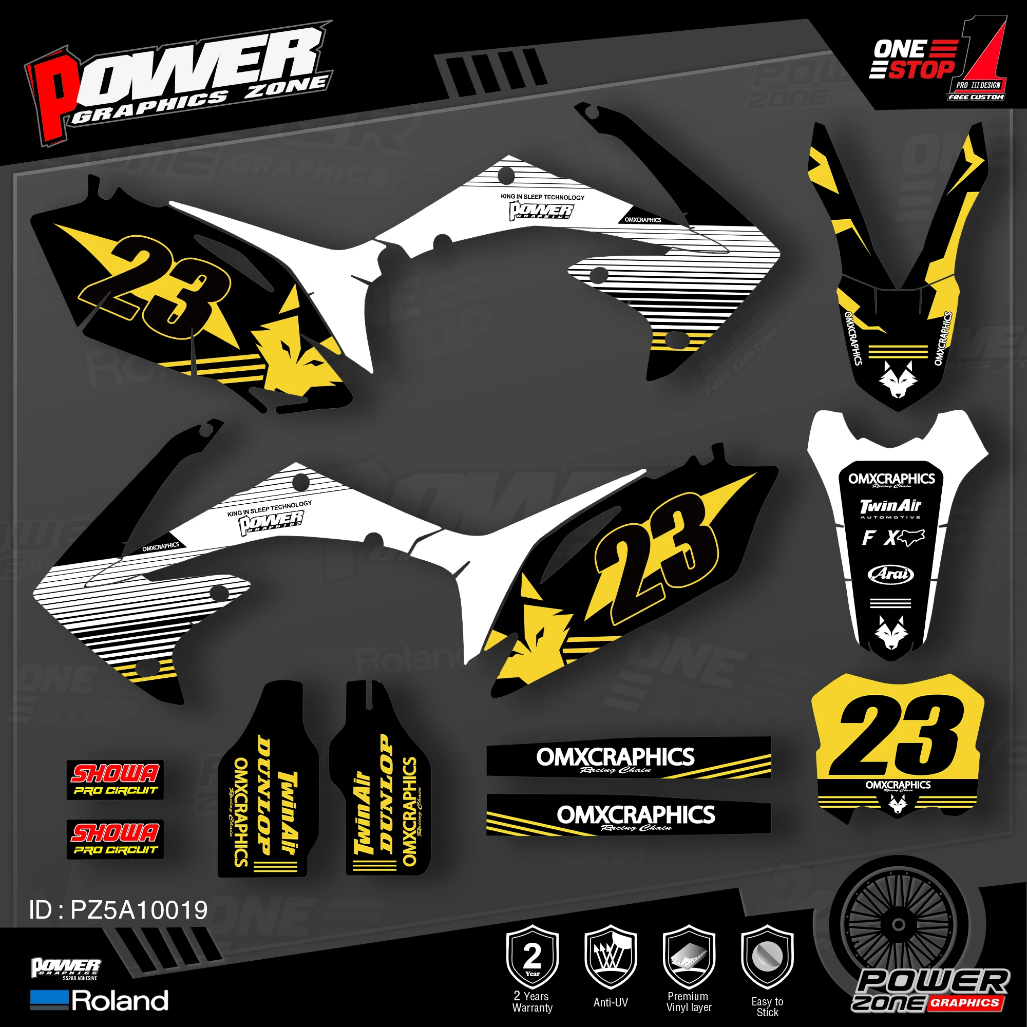 Персонализированные графические фоны PowerZone Набор наклеек для HONDA 2010 2012 2013 CRF250R 2009