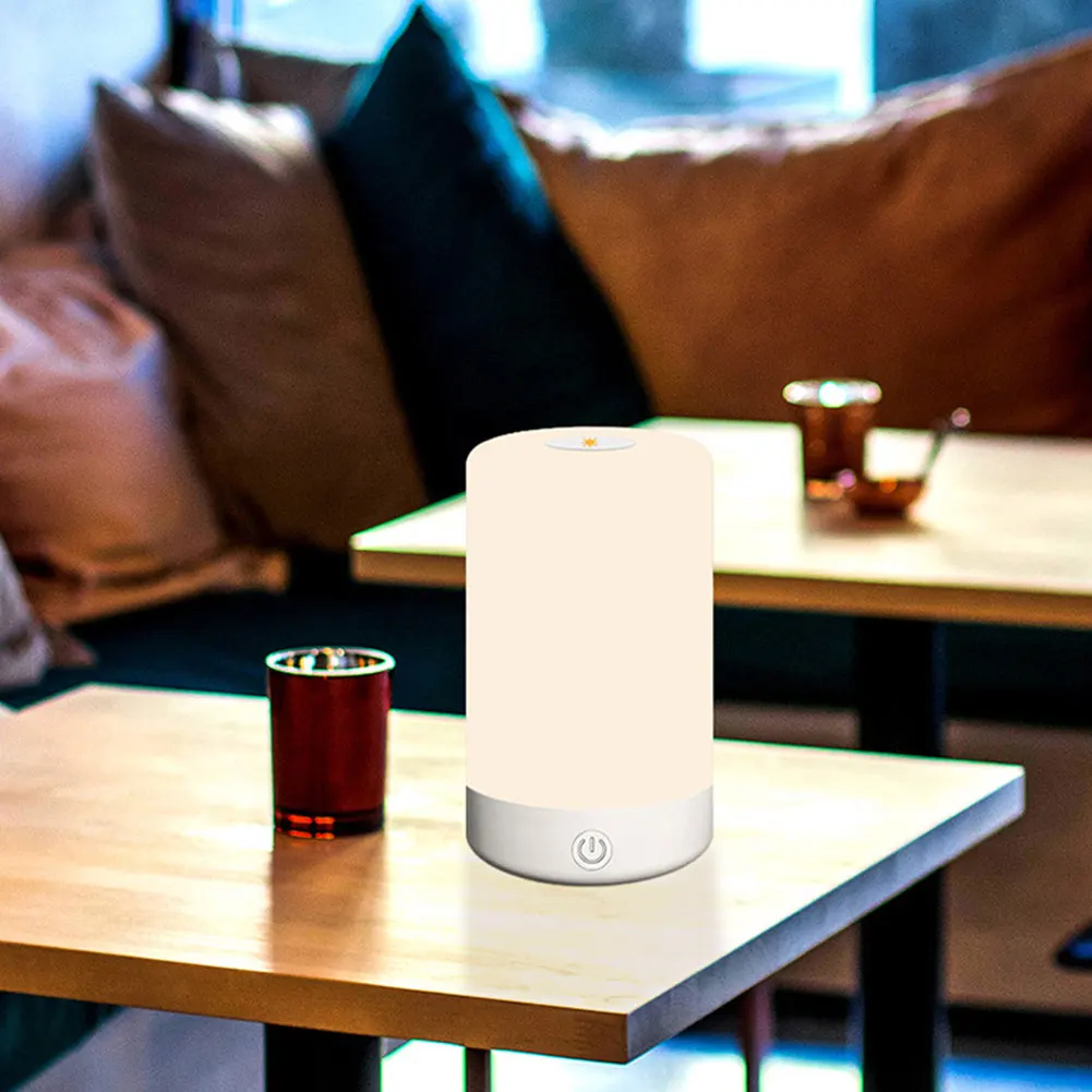 

Bedside Table Lamp Touch Control LED Nightstand Light Dimmable Color Changing Lamp USB Rechargeable RGB Light For Living Room