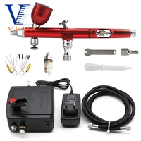 dual action airbrush compressor kit 0 20 3mm air brush spray gun cleaning tool for makeup nail paint tattoo body car decoration