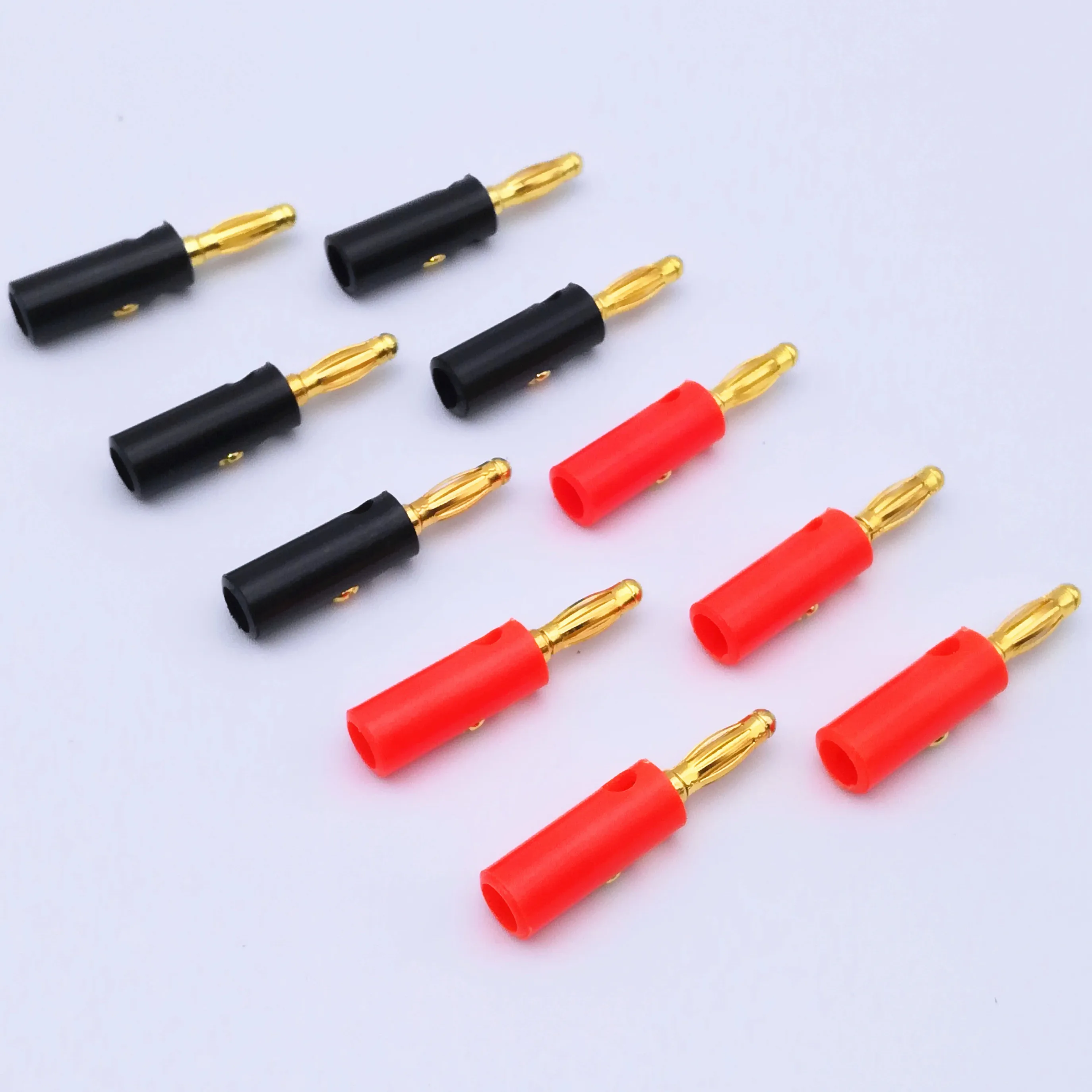 100pcs High quality 4mm Banana Plug Screw-type Gold Plated Red + Black Lenth 40mm | Электроника