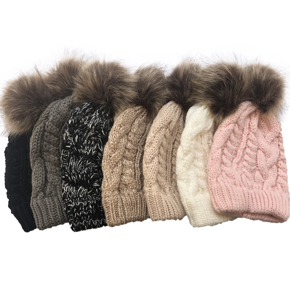 Шапка женская косу волосы шерстяная Осенняя шапка зима Вязание теплые Шапки