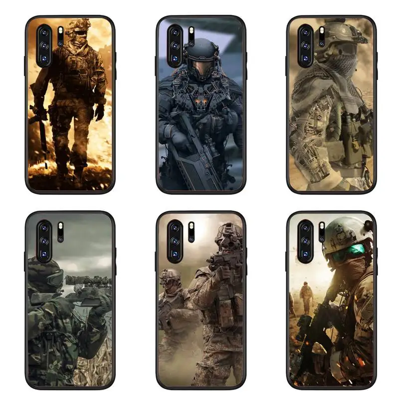 

Camouflage Military Phone Case For Huawei P9 P10 P20 P30 P40 MART Pro Lite TPU Cover
