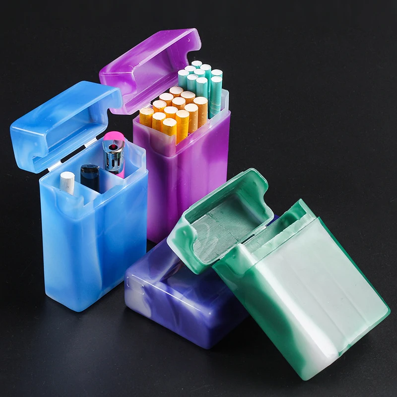 Пластиковый Чехол для сигарет коробка хранения с откидной крышкой и цветным