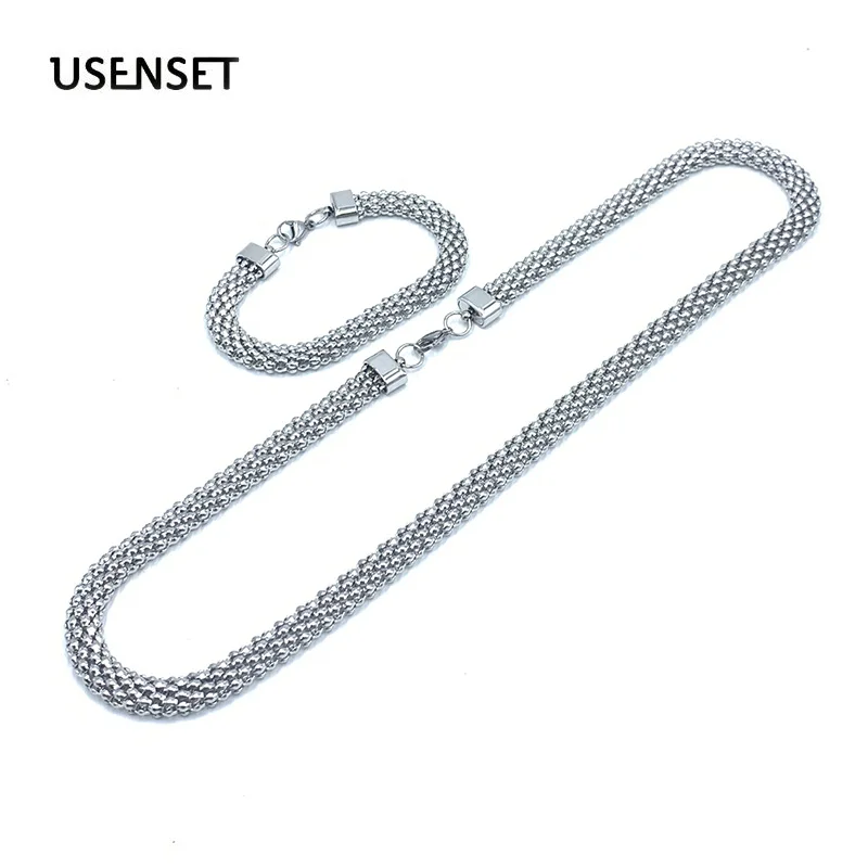 Цепочка из нержавеющей стали для женщин длинное ожерелье с кукурузой в форме